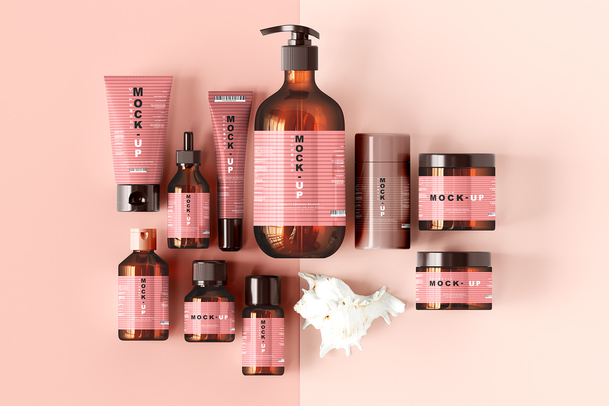 250+ Cosmetic Branding Mockup Bundle, a Cups & Container Mockup by pmvch (Photo 11 of 273)