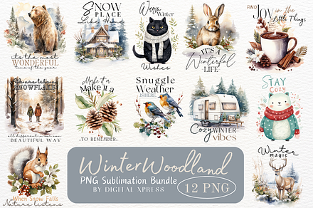 Winter Woodland PNG Sublimation