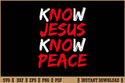 Know Jesus Know Peace Christian SVG, a Seasonal Illustration by Handy Arts Studio (Thumbnail 1 of 3)