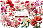 watercolor valentines wildflowers, an Illustration by DreamArtGraphic (Thumbnail 1 of 4)