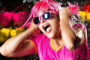 Beauty Party Girl. Water Splash