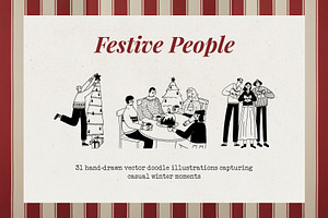 Festive People - vector illustration, a Person Illustration by Valerie