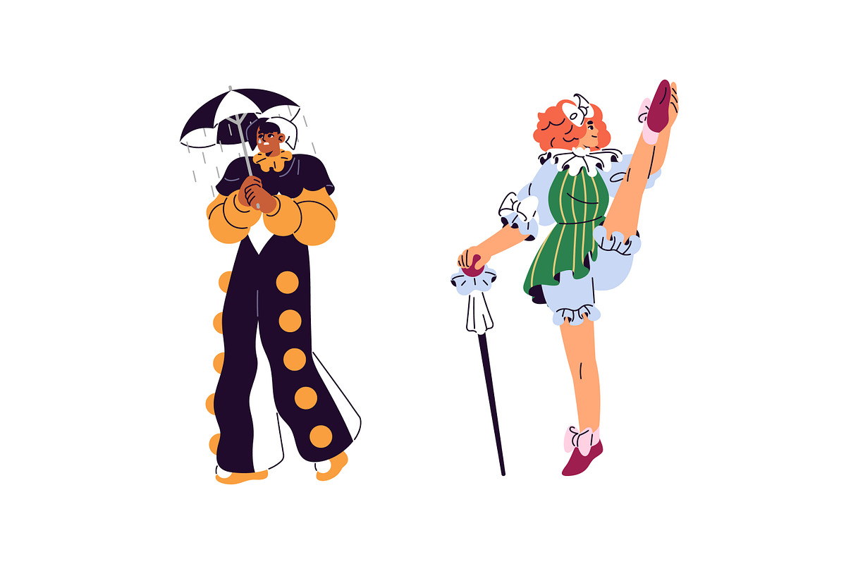 Clowns set, circus show posters, a Person Illustration by PaperTrident (Photo 4 of 12)