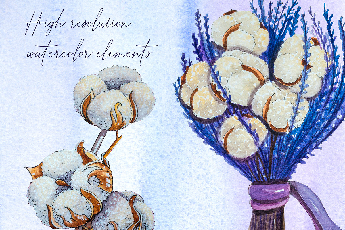 Lavender wedding watercolor clipart, an Illustration by AnastasiaWatercolor (Photo 4 of 7)