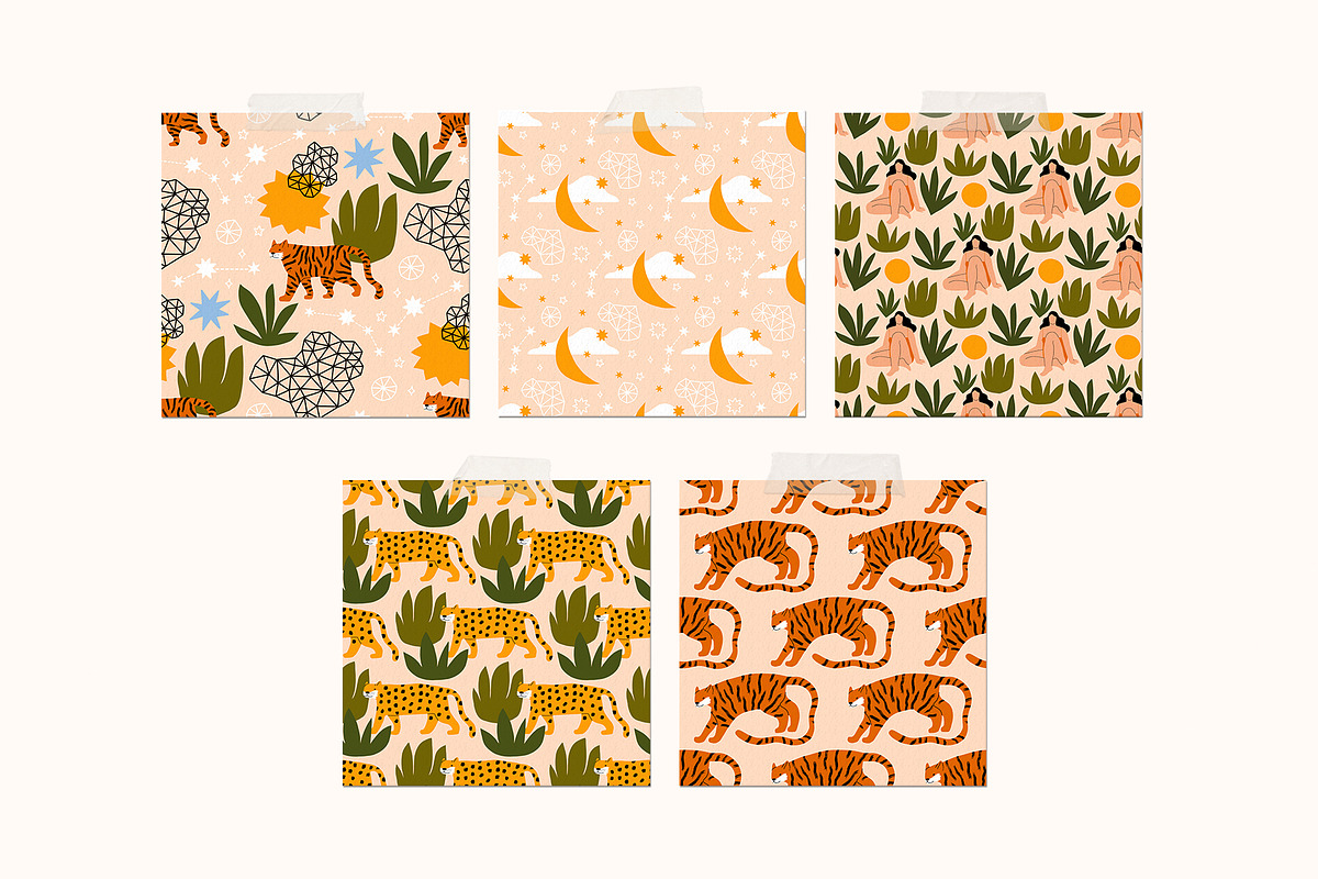 Moon Tiger Playful Graphics Bundle, an Illustration by Katerina Osa (Photo 10 of 13)