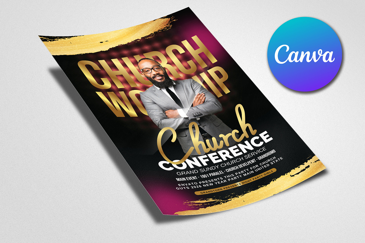 Church Worship Flyer Canva preview 3