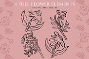Linocut Daisies Clipart & Patterns, an Object Graphic by Ashley Katrina (Thumbnail 2 of 8)