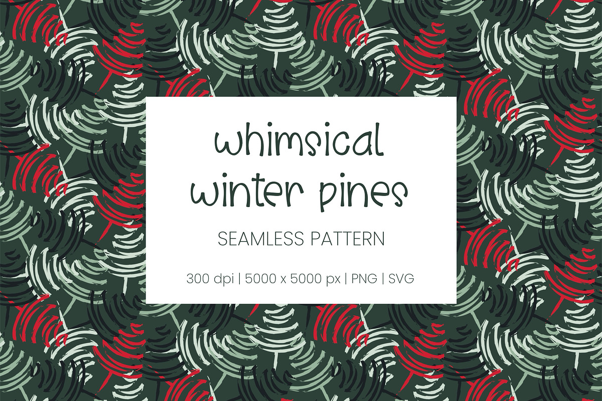 Whimsical Winter Pines Pattern, a Pattern Graphic by Roze Prints (Photo 1 of 3)