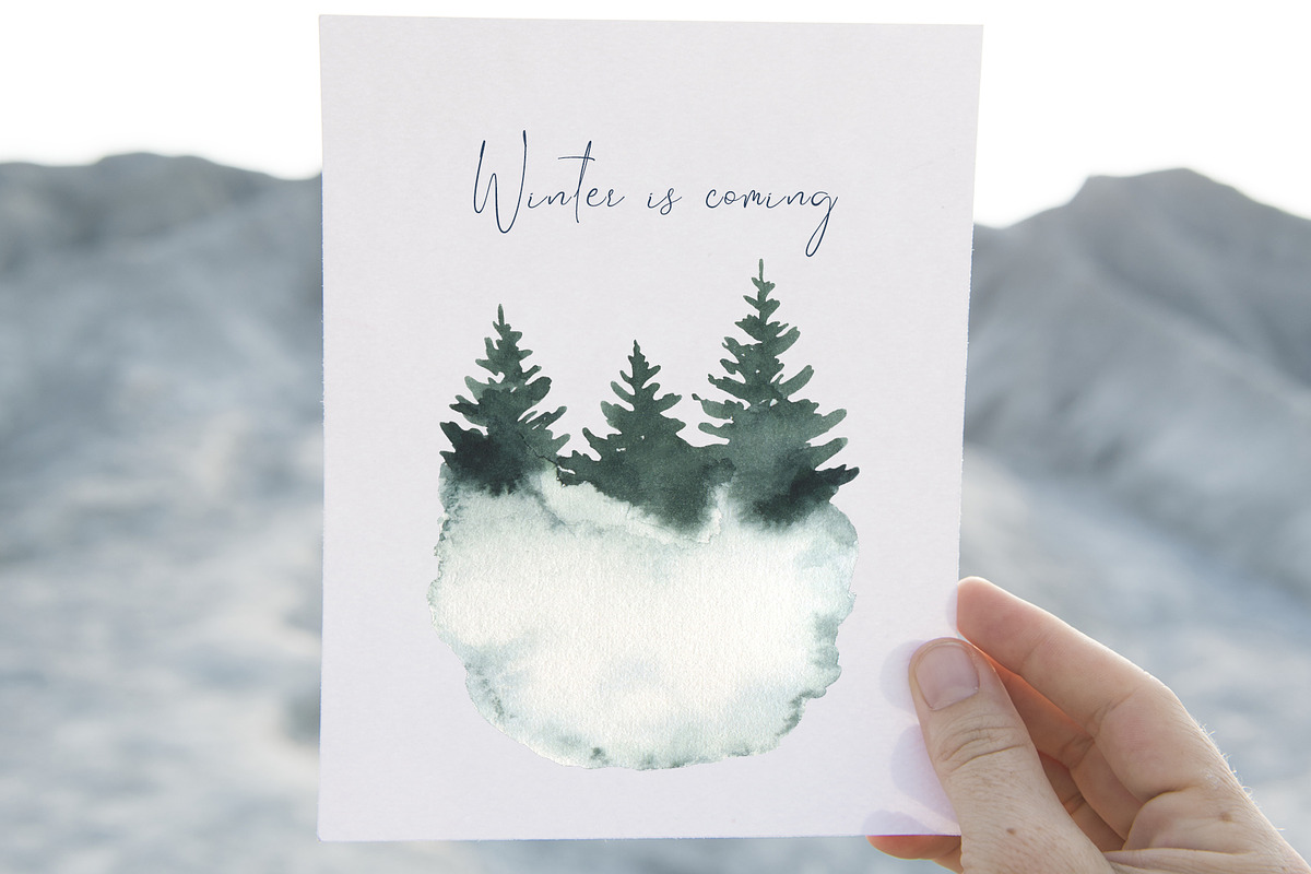 Winter is coming. Watercolor clipart, an Illustration by Elena Medvedeva (Photo 6 of 8)