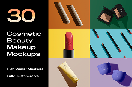 30 Cosmetic Beauty Makeup Mockups, a Pens & Pencil Mockup by Asylab