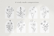 Line Art Wild Flowers Illustrations, a Decorative Illustration by La Petite Line Art (Thumbnail 4 of 12)