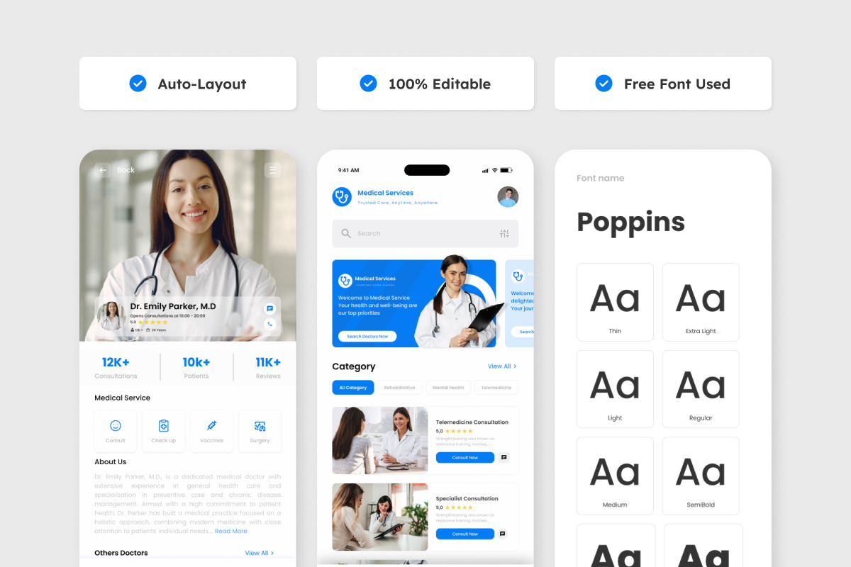 Medical Service - Doctors Mobile App, an App Template by productype1 (Photo 3 of 5)