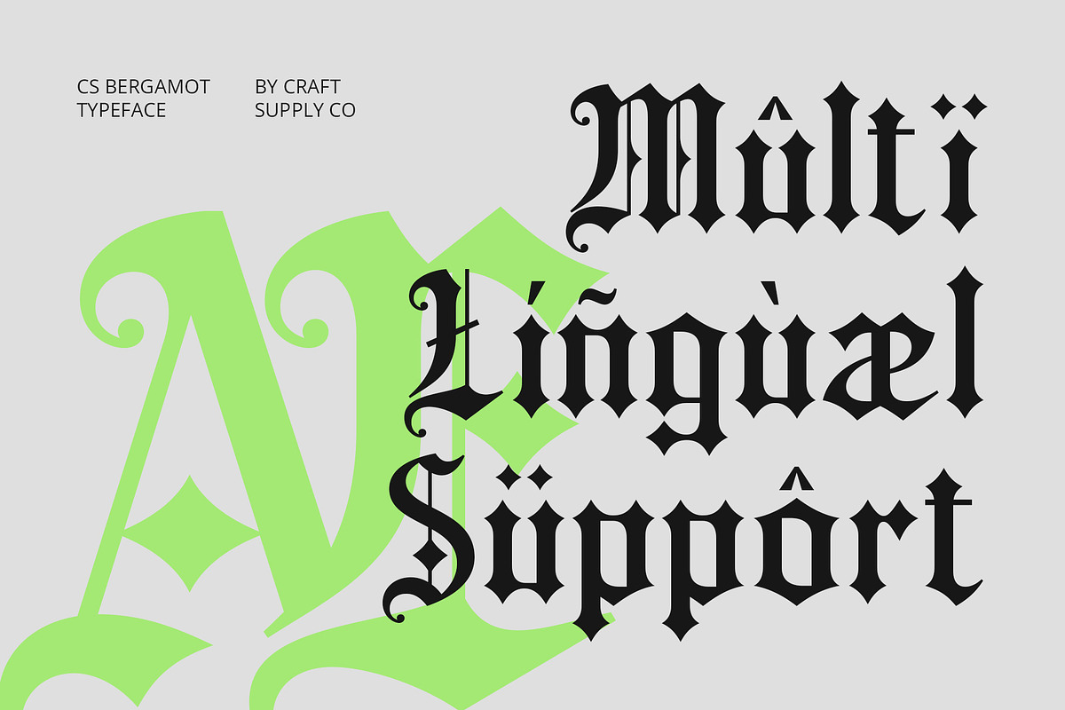 CS Bergamot – Blackletter Font, a Blackletter Font by Craft Supply Co. (Photo 4 of 8)