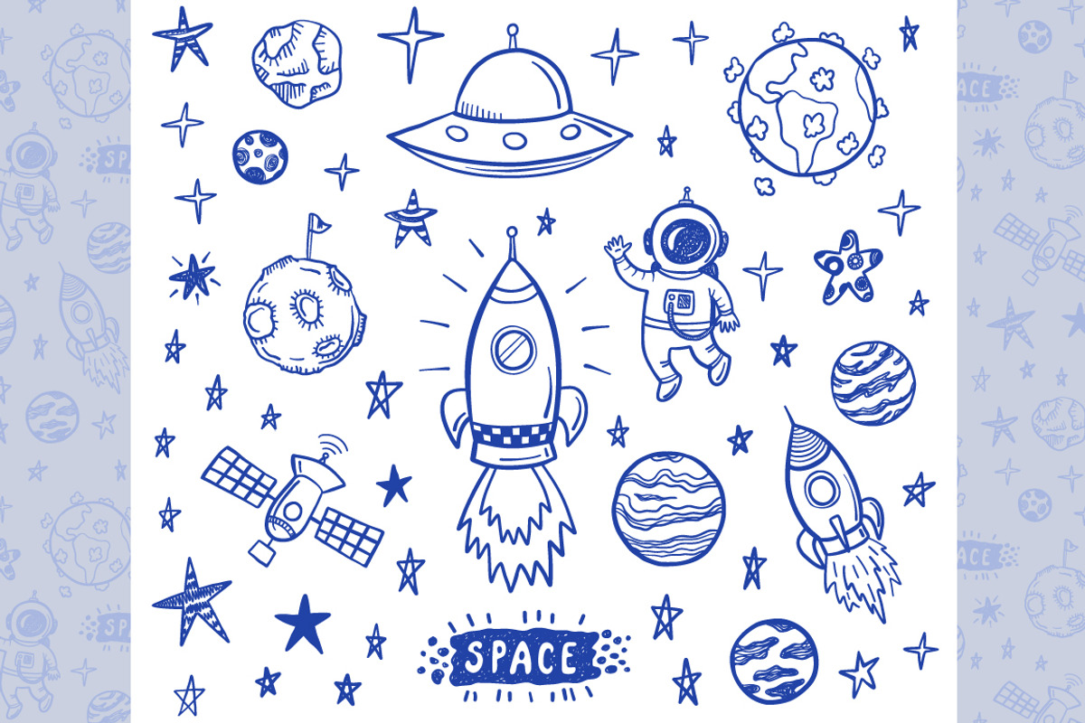 Space doodle set, an Object Graphic by Hala (Photo 2 of 3)