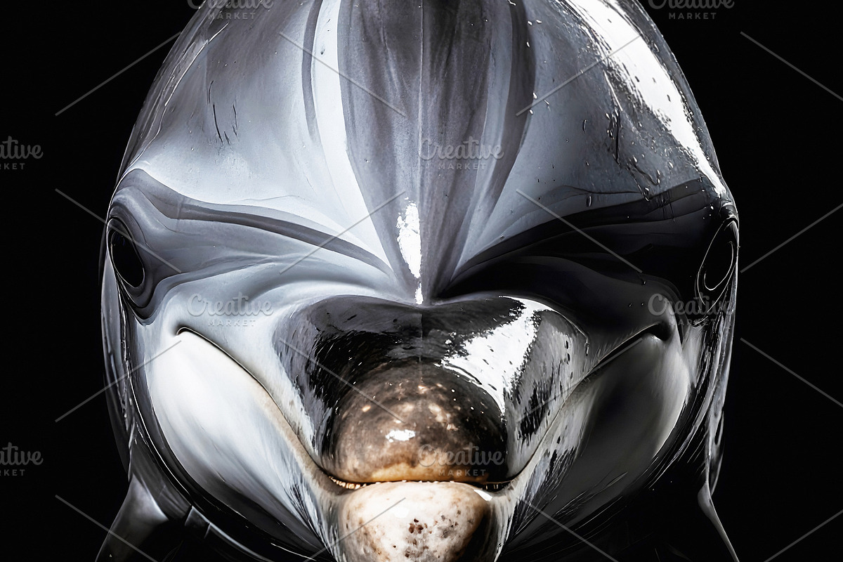 Elegant dolphin close portrait with smooth reflective skin textu, an Animal Photo by GoodGoods (Photo 1 of 2)