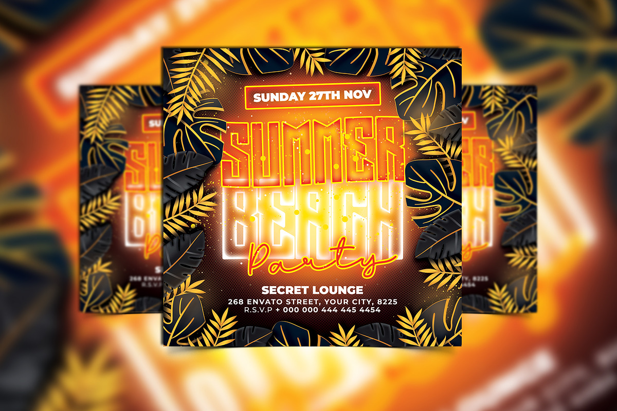 Summer Beach Party Flyer Template, a Flyer Template by FlyerPixles(SP11) (Photo 2 of 3)