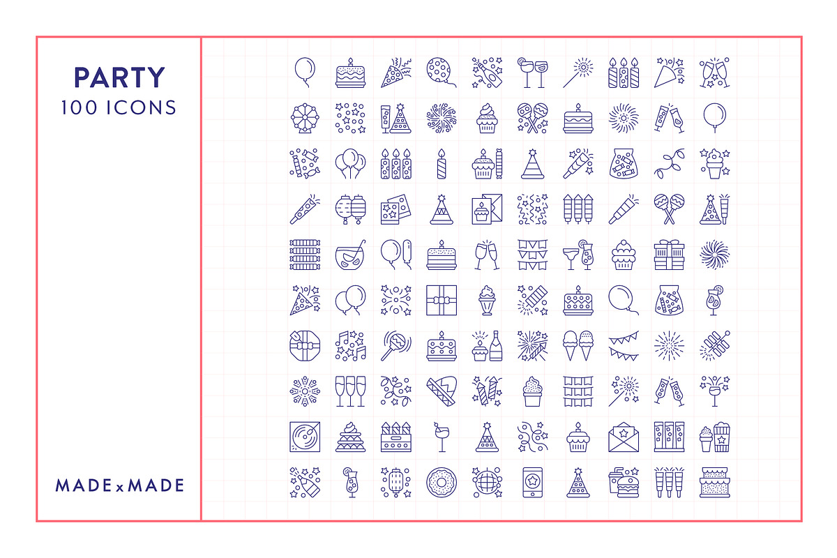 Party Line Icons, an Outline Icon by Made by Made (Photo 5 of 6)