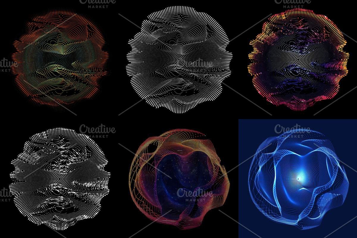 16 Abstract Glitch Point Spheres, an Object Graphic by GarryKillian (Photo 2 of 4)