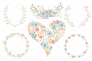 Pastel Floral Heart Clipart, an Illustration by Amanda Ilkov (Thumbnail 3 of 4)