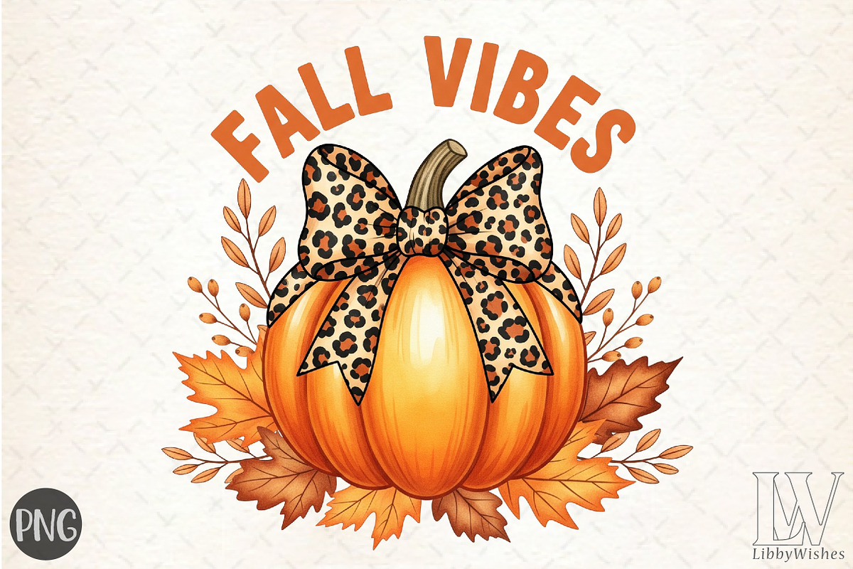 Fall Vibes Halloween Pumpkin Png, an Illustration by Libby Wishes (Photo 1 of 6)