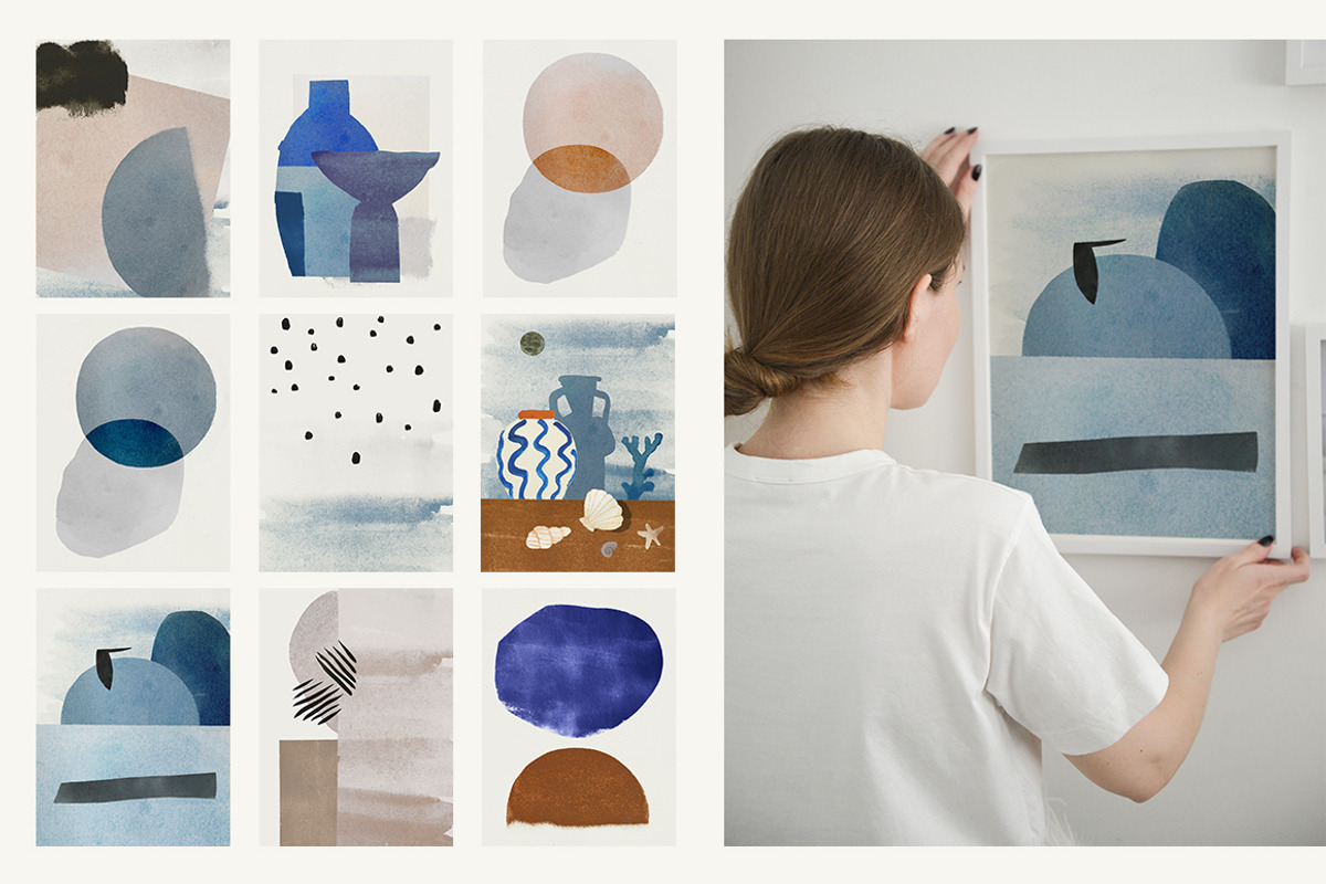 Hand Painted Modern Posters Patterns, a Wallpaper Graphic by TanyaSchuka (Photo 19 of 24)