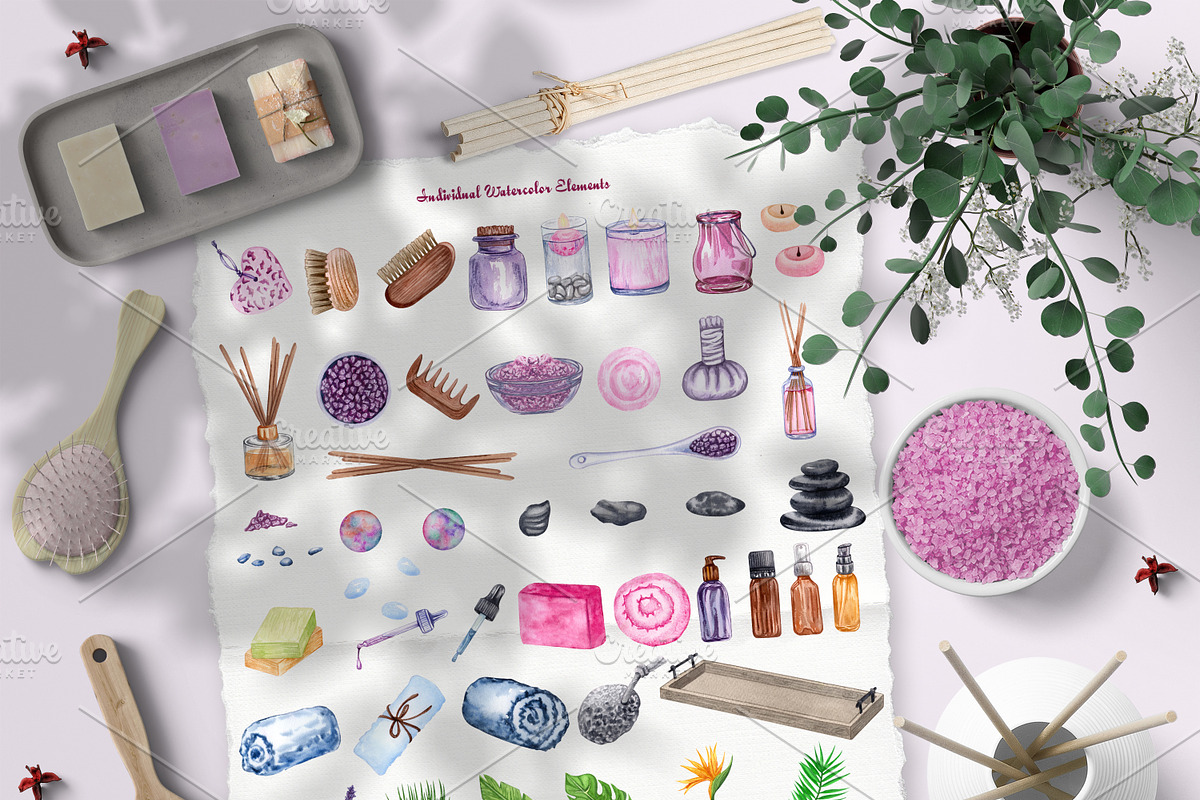 Aromatherapy Watercolor Collection, an Object Illustration by BarvArt (Photo 4 of 17)