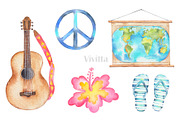 Surfing watercolor clipart set, a Texture Illustration by Vivitta (Thumbnail 3 of 5)