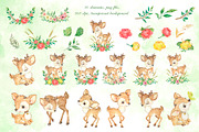 Deer family watercolor clipart., an Animal Illustration by SavinV (Thumbnail 2 of 6)