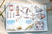 Seaside Memories Watercolor Set, an Illustration by Shabbypie (Thumbnail 3 of 17)
