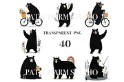40 Black Bear Clipart, an Animal Illustration by Pati Charm Studio (Thumbnail 3 of 8)