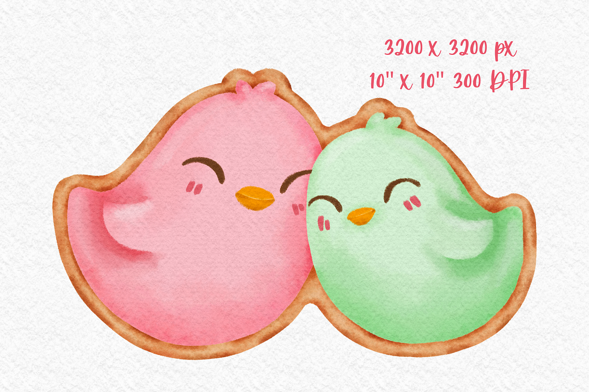 Valentine Cookies watercolor clipart, a Decorative Illustration by AkiraVilla (Photo 4 of 10)