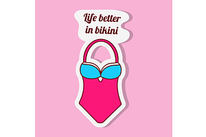 Life better in bikini bright y2k, an Object Illustration by okskukuruza