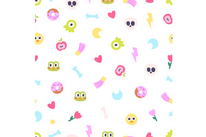 Groovy seamless pattern. Funny, an Illustration by LadadikArt