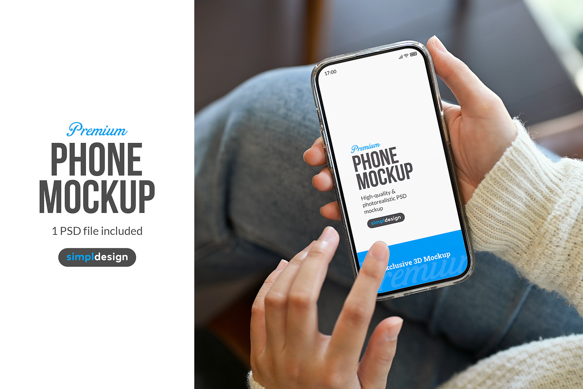 Cozy Lap Phone Mockup, an iPhone Mockup by SimplDesign (Photo 1 of 2)