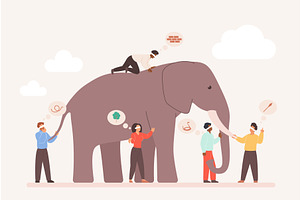 Different Perspectives Metaphor, an Education Illustration by Lemberg Vector