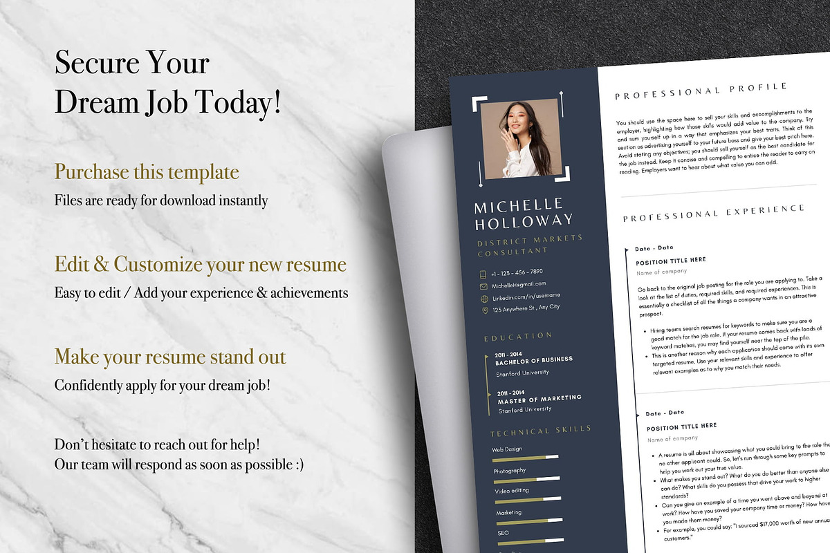 Modern Resume Template Pack | Canva, a Resume Template by Lux Resume (Photo 9 of 9)