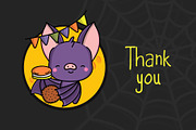 Halloween Bat Kawaii Illustrations, an Animal Illustration by ArtVarStudio (Thumbnail 3 of 3)