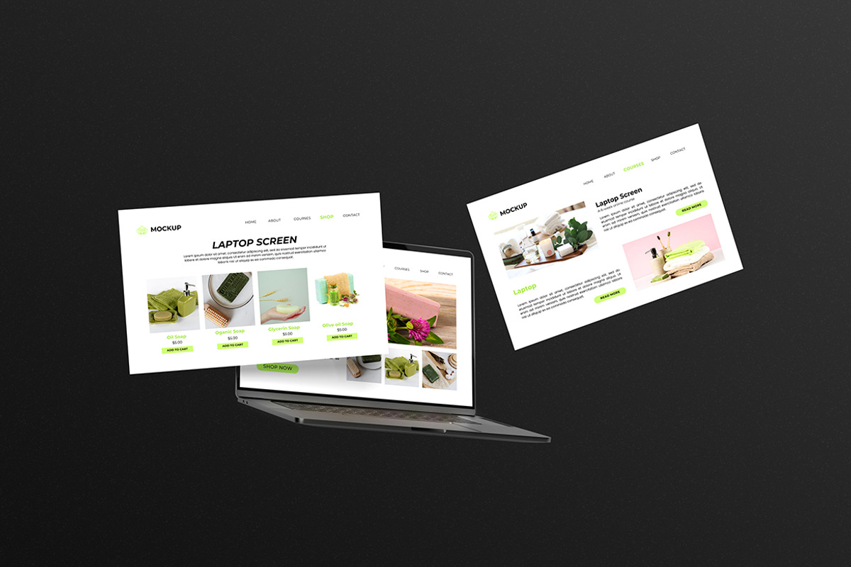 Laptop Screen Website Mockup, a Wearable Device Mockup by Pikachudesign (Photo 4 of 5)