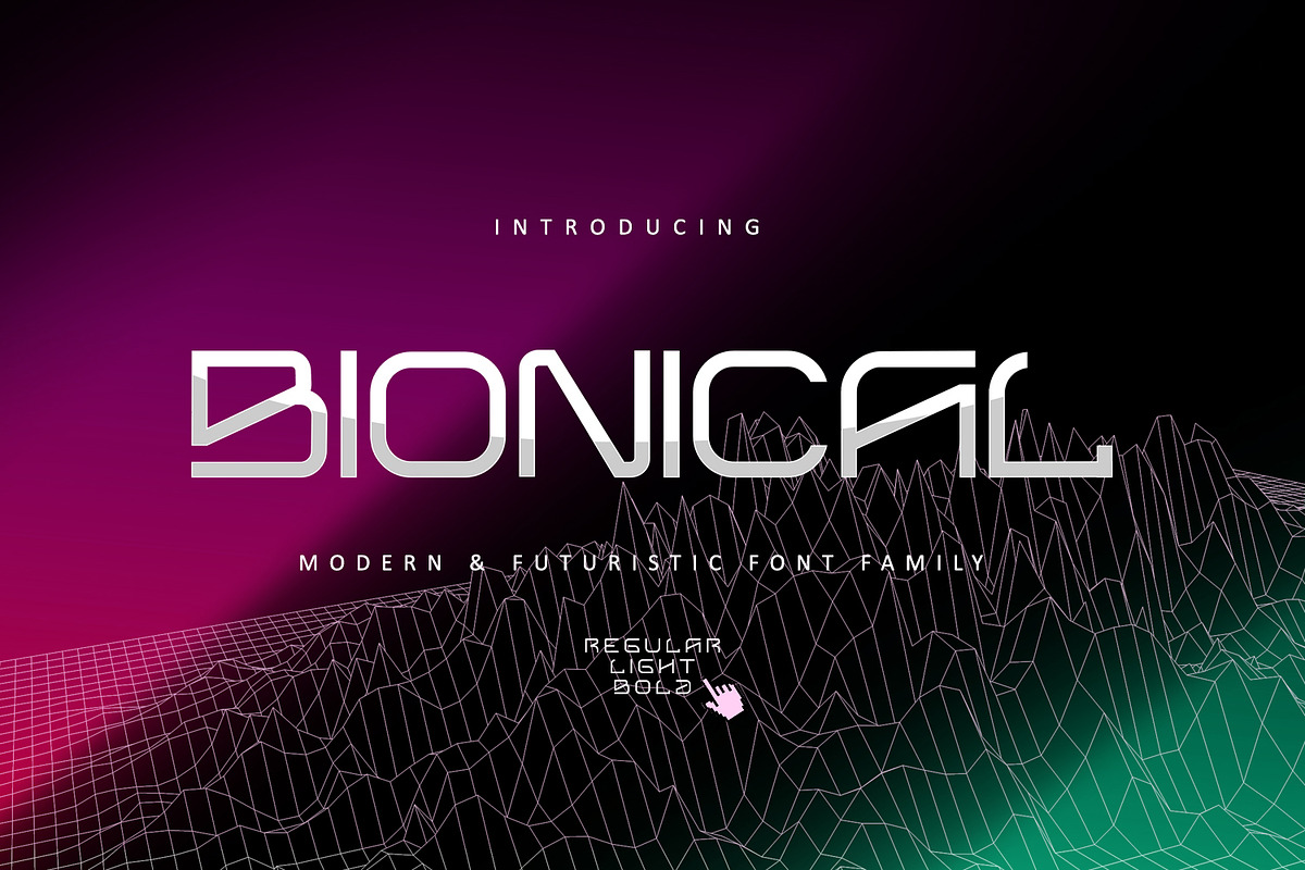 Bionical, a Sans Serif Font by NUGS (Photo 1 of 6)