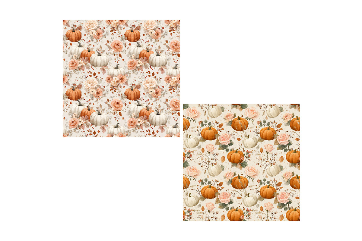 Watercolor Autumn Seamless Digital, an Illustration by Designking (Photo 4 of 4)