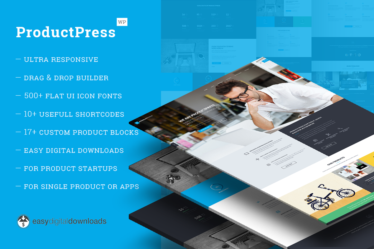 ProductPress EDD WordPress Theme, a WordPress Template by WPTiE (Photo 1 of 6)