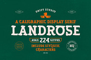 Landrose – Caligraphic Display Serif, a Serif Font by Drizy (Thumbnail 1 of 10)
