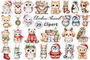 Kawaii Vintage Christmas Animals Png, an Illustration by Creative Art (Thumbnail 1 of 9)