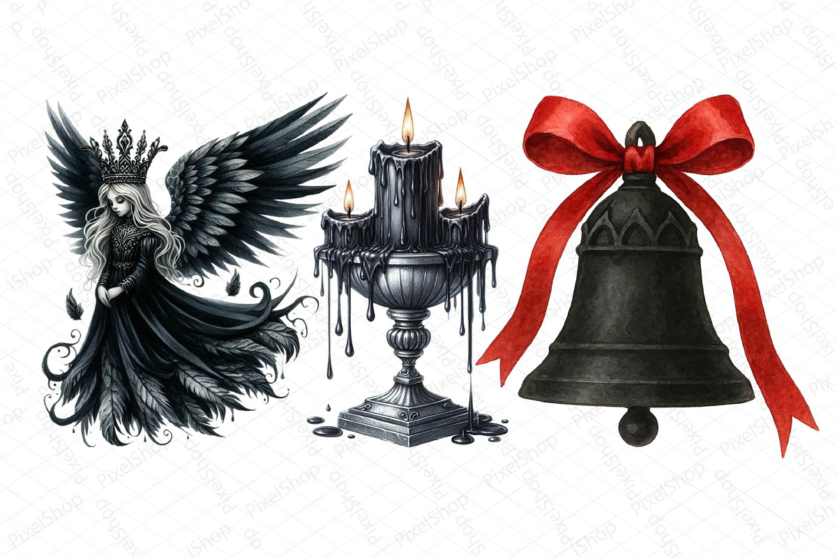 Gothic Christmas Clipart Bundle, an Illustration by DreamPrint404 (Photo 6 of 6)