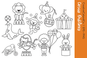 Circus Animal Outline Vector EPS PNG