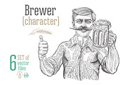 Brewer with mug beer, a Food Illustration by Countryside life (Thumbnail 1 of 8)
