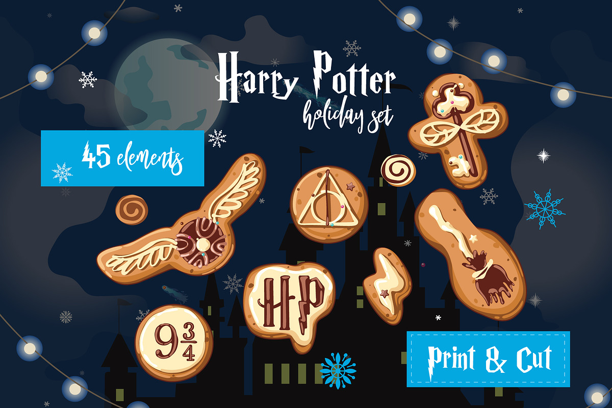 Festive winter clipart set with ging, a Graphic by Unicornspedia (Photo 1 of 2)