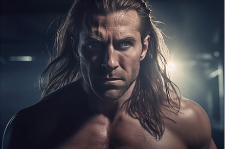 Brutal powerful man with long blond, a Sports & Recreation Photo by Ylivdesign