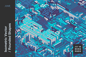 Isometric Vector | Rounded Shapes, a Background Graphic by dvtchk