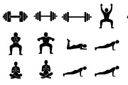 Fitness Workout Silhouette Icon Set, an Illustration by musafir_fashion (Thumbnail 47 of 51)